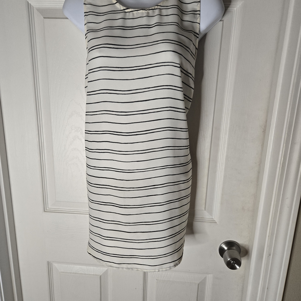 Who What Wear Striped Mini Dress - Black and White
